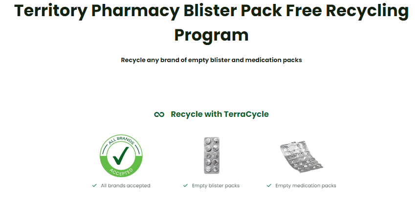 Territory药房与TerraCycle®合作开展全地区泡罩包装回收计划